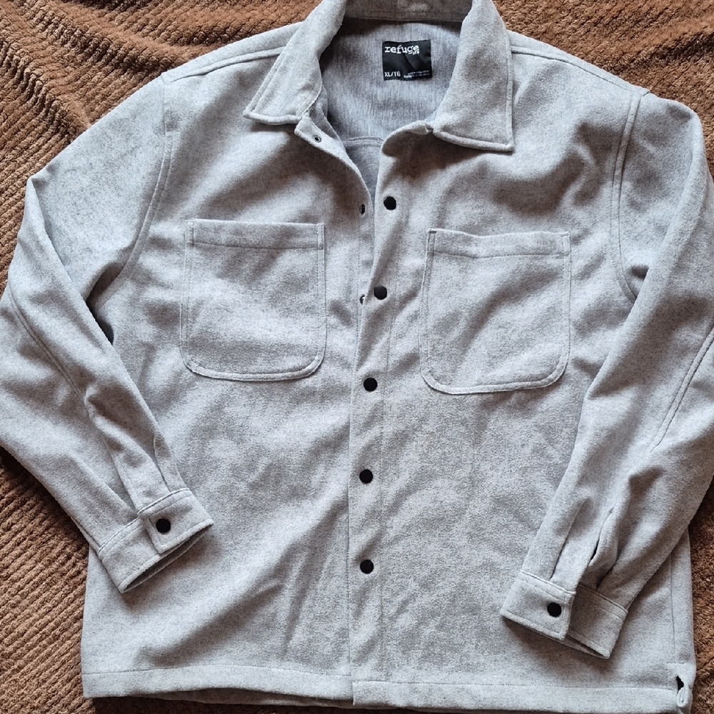 Mens Light Gray Shirt Jacket